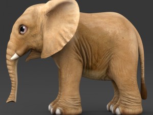 game ready baby elephant Modelo 3D