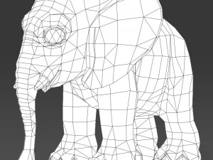 game ready baby elephant 3D Model