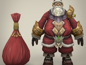 fantasy santa claus with bag 3D Model