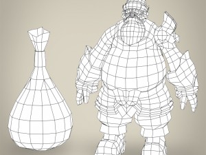 fantasy santa claus with bag Modello 3D