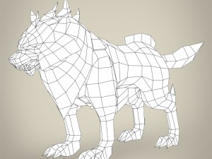 game ready fantasy monster wolf 3D-Modell