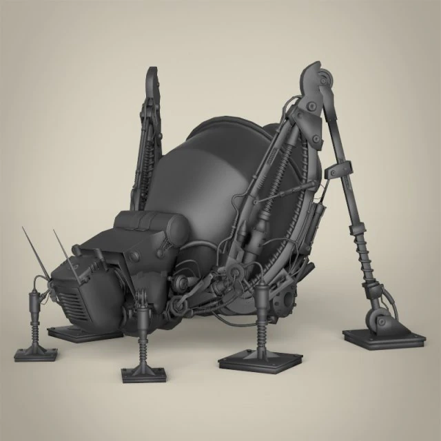 ロボットバッタ 3Dモデル .c4d .max .obj .3ds .fbx .stl .blend 