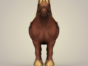 muscular horse with saddle 3D Model