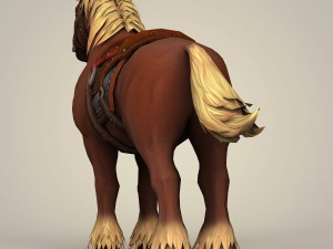 muscular horse with saddle 3D Model