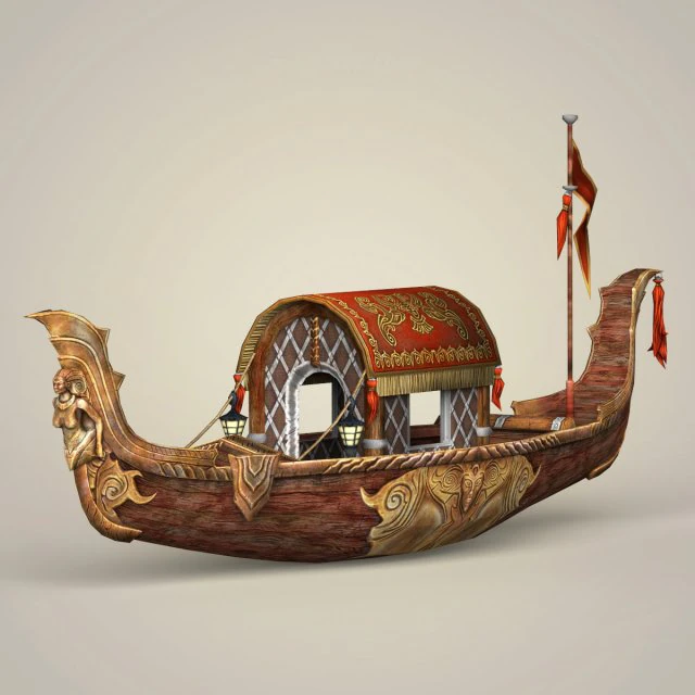 fantasy boat 3D Model .c4d .max .obj .3ds .fbx .stl .blend 