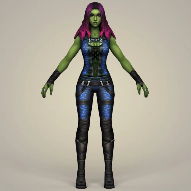 gamora fantasy character 3D Model .c4d .max .obj .3ds .fbx .stl .blend