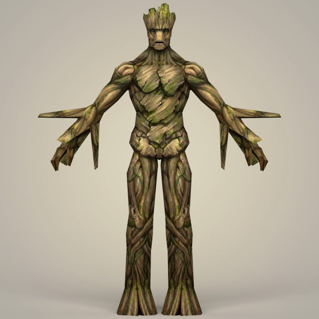 groot fantasy character Model 3D .c4d .max .obj .3ds .fbx .stl .blend 