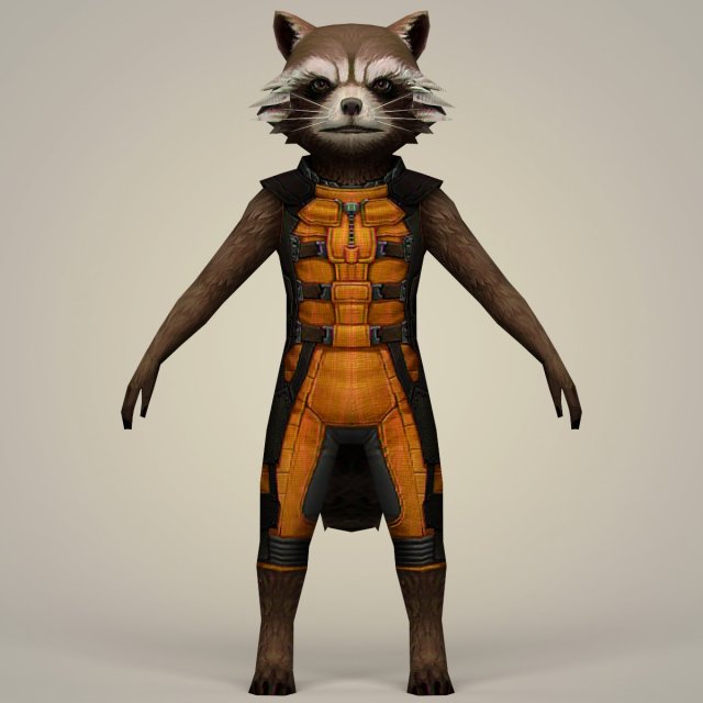 rocket raccoon fantasy character 3D मॉडल .c4d .max .obj .3ds .fbx .stl .blend 