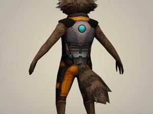 rocket raccoon fantasy character 3D मॉडल