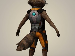 rocket raccoon fantasy character 3D मॉडल