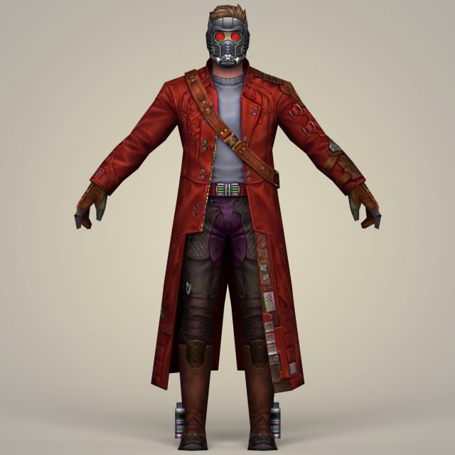 star lord fantasy character 3D Model .c4d .max .obj .3ds .fbx .stl .blend 