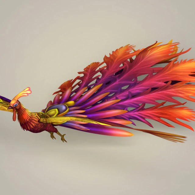 game ready fantasy phoenix 3D Model .c4d .max .obj .3ds .fbx .stl .blend 