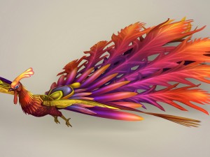 game ready fantasy phoenix Model 3D