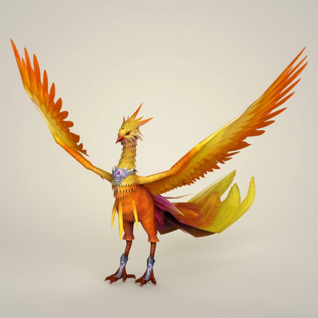 game ready fantasy phoenix bird 3D Model .c4d .max .obj .3ds .fbx .stl .blend 