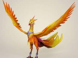 game ready fantasy phoenix bird 3D Model
