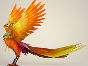 game ready fantasy phoenix bird 3D Model