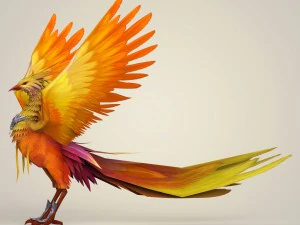 game ready fantasy phoenix bird 3D Model