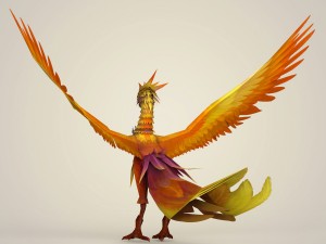 game ready fantasy phoenix bird 3D Model