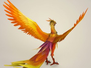 game ready fantasy phoenix bird 3D Model