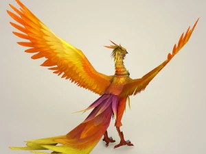 game ready fantasy phoenix bird 3D Model