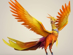 game ready fantasy phoenix bird 3D Model