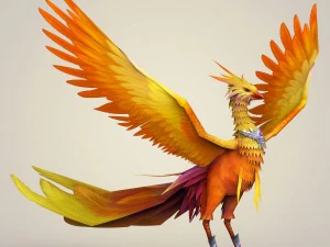 game ready fantasy phoenix bird 3D Model