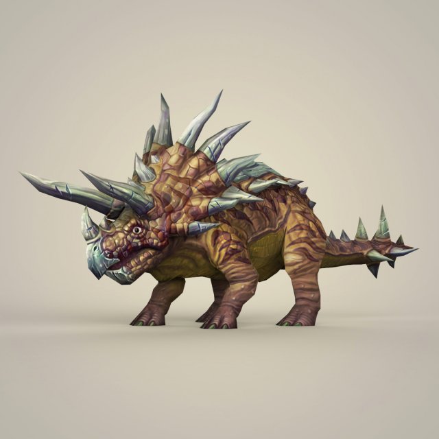 game ready fantasy triceratops Modelo 3D .c4d .max .obj .3ds .fbx .stl .blend 