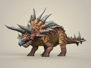 game ready fantasy triceratops 3D Model