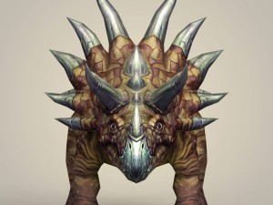 game ready fantasy triceratops Modelo 3D