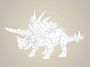 game ready fantasy triceratops Modelo 3D