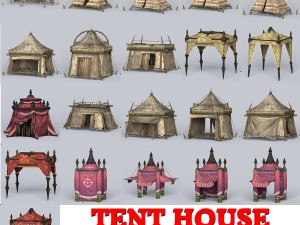 game ready tent house collection 3D-Modell