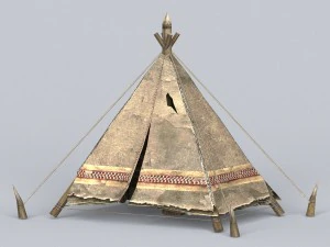 game ready tent house collection 3D Model