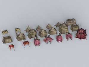 game ready tent house collection 3D 模型