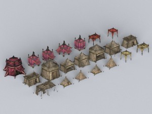 game ready tent house collection 3D 模型