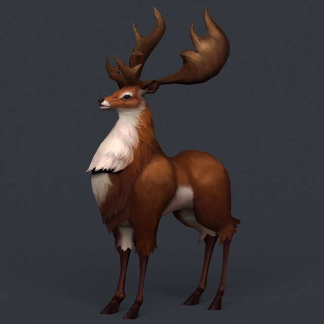 game ready fantasy deer 3D Model .c4d .max .obj .3ds .fbx .stl .blend 