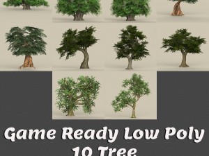 game ready low poly 10 tree collection 3D 모델
