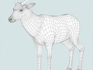 realistic wollaton deer Modello 3D