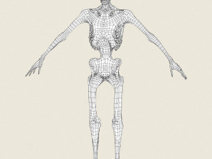 game ready dead man skeleton 3D Model