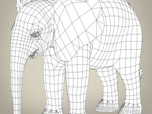 low poly baby elephant 3D Model