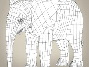 low poly baby elephant 3D Model