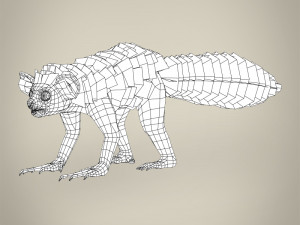 low poly aye aye 3D मॉडल