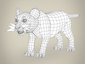 low poly lion cub Modelo 3D