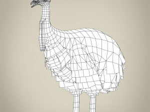 low poly cassowary 3D Model