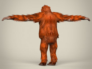 low poly orangutan Modello 3D