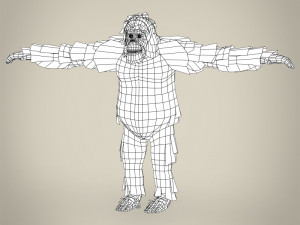 low poly orangutan Modello 3D