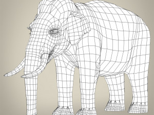 low poly realistic elephant 3D Модель