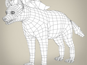 low poly hyena Modelo 3D