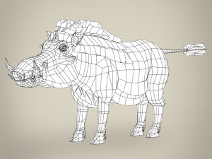 low poly warthog 3D Model