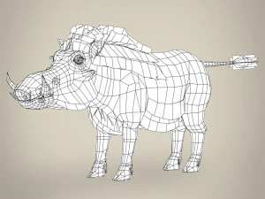 low poly warthog 3D Model
