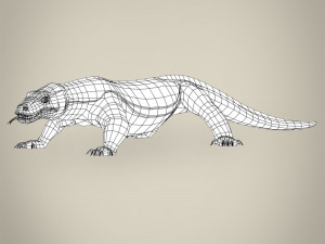 low poly realistic komodo dragon 3D Model